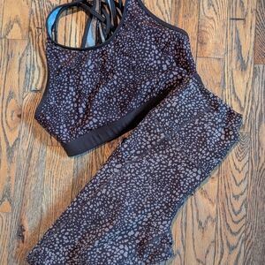 Fabletics Brown & Tan Patterned Activewear Set